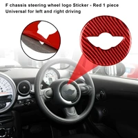 wheel center logo sticker durable protective carbon fiber red steering wheel logo trim for mini cooper countryman f60