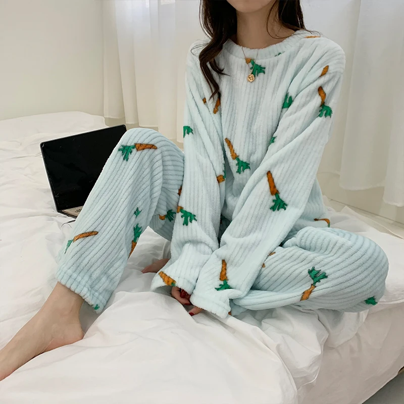 

Pajama Sets Women Lovely Cartoon High Elasticity Pregnant Ladies Homewear Fashion Soft Autumn Basic Female Sleepwear Casual Chic