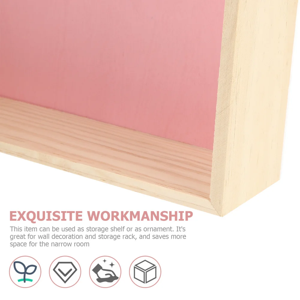 

3pcs Wood House Shape Storage Racks Multifunction Wall Shelves for Home
