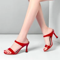 patent leather sandals white heels red black shoes for women party slippers summer high heels sexy comfortable ladies slippers