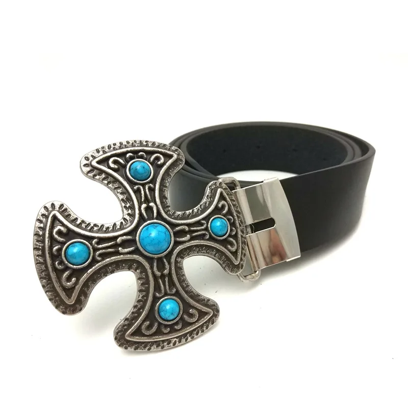 

Drop Shipping Indian Art Turquoise Cross Buckle Vintage for Casual Men Belt Western Cowboy Cowgirl DIY Accessories, Only Buckle