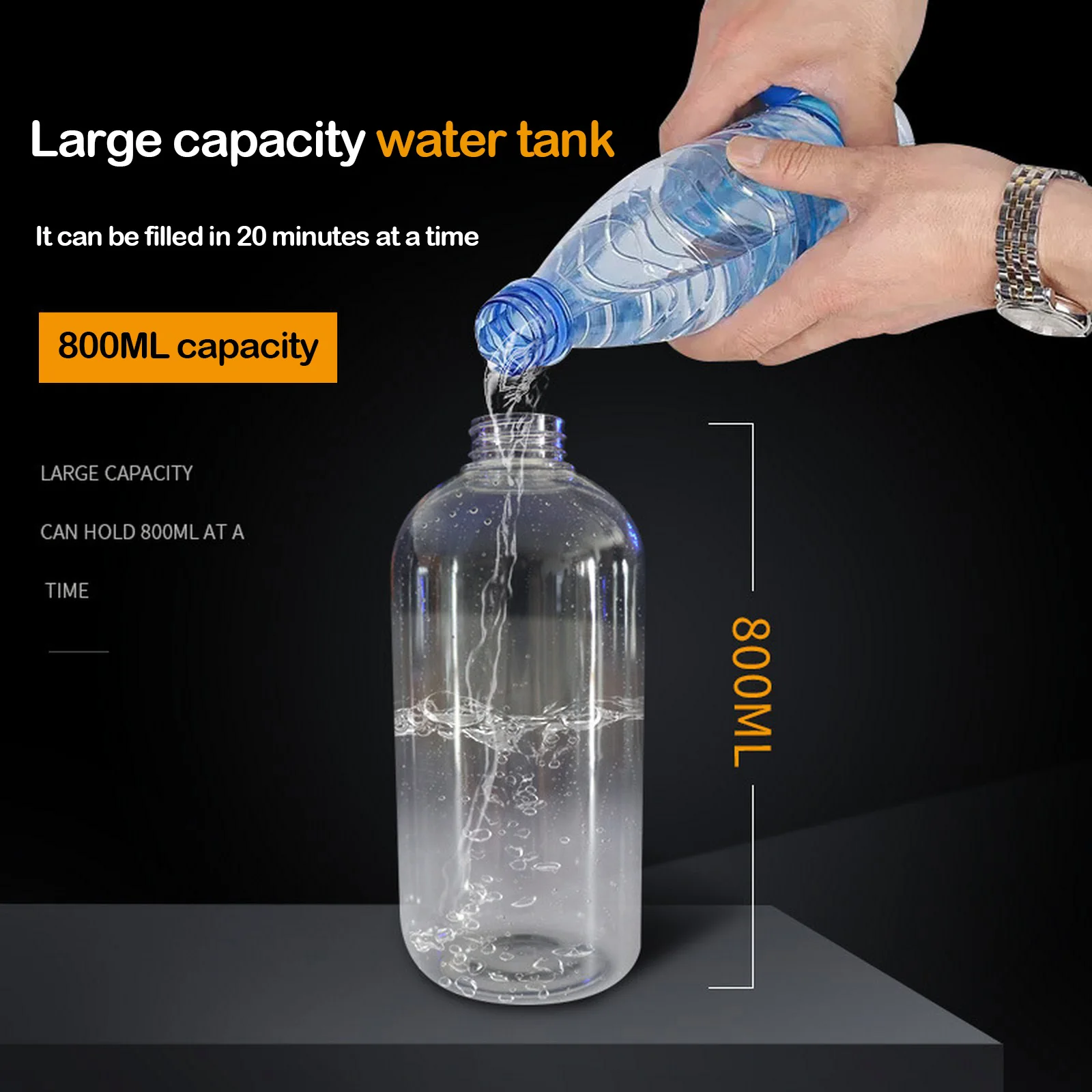 

800ml Blue Light Nano Steam Atomizing Fogger Disinfection Sprayer Gun Wireless Rechargeable Mixed Vapor Nano Spray Machine