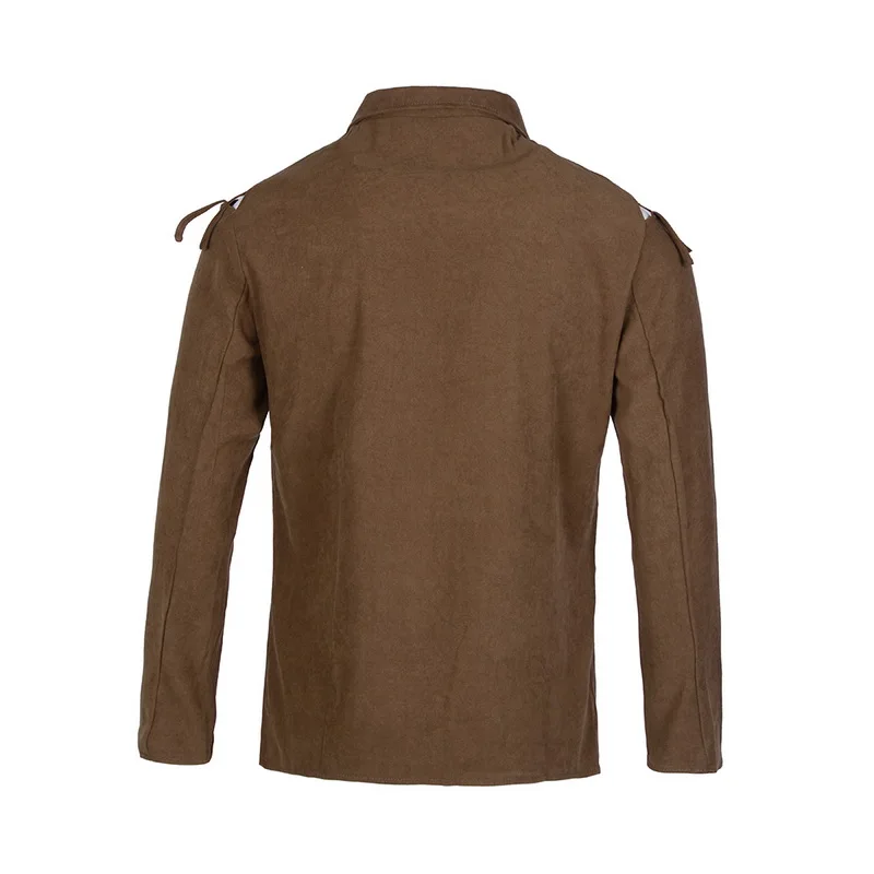 Средневековый классический офицер кожаная пряжка кожаное пальто плащ костюм