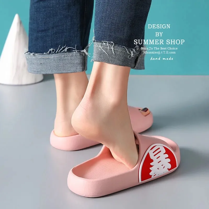 

Summer Couples Casual Beach Flip Flops Ladies Home Bathroom Soft Slides Flat Non-Slip Bathe Sandals Women/Men Indoor Slippers