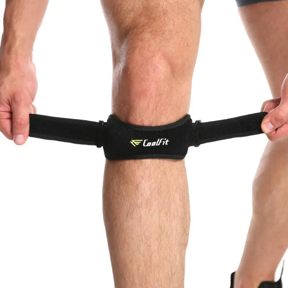 

Бандаж для снятия боли в колене, Регулируемый стабилизатор коленной чашечки, ремень для поддержки коленного сустава, для тенниса и футбола