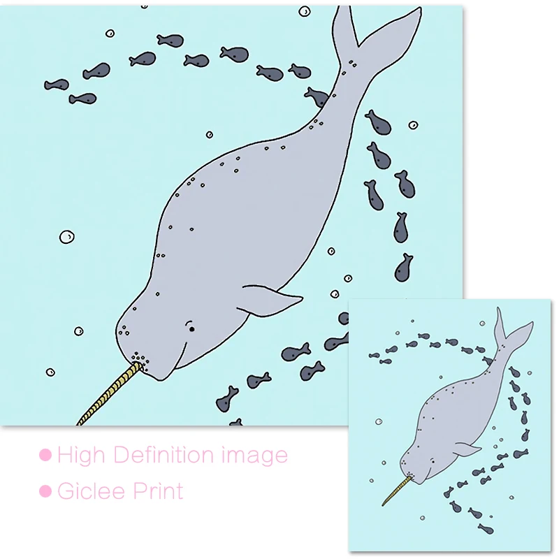 Китовая наружная живопись Настенная картина холст постеры и принты в