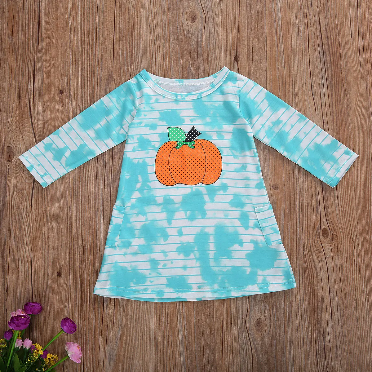 Baby Girls Tie Dye Halloween Dress Infant Newborn Toddler Girl Long Sleeve O Neck Straight Dresses Kid Clothing 1-6Y | Детская одежда и