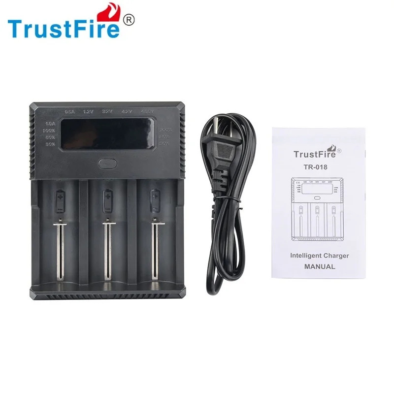 

Trustfire Intelligent Fast 3 Slots Li-ion Battery Charger TR-018 for 23650 26650 21700 20700 14500 18650 18350 Lithium Batteries