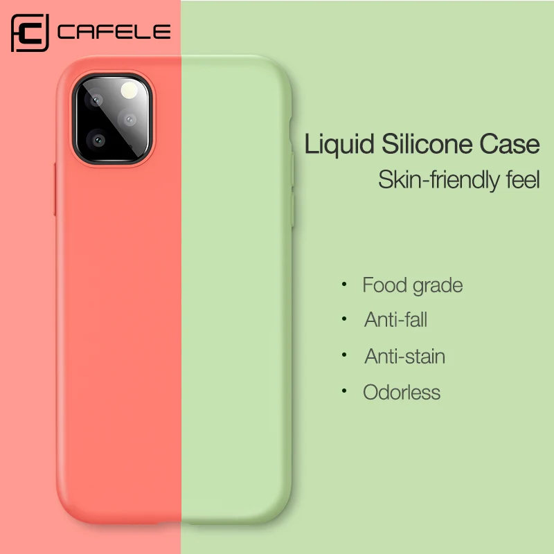 Cafele Silicone Liquid Case For iPhone 11 Pro Max Cover Ultra Thin Soft TPU Back Phone pro max Full Coverage |