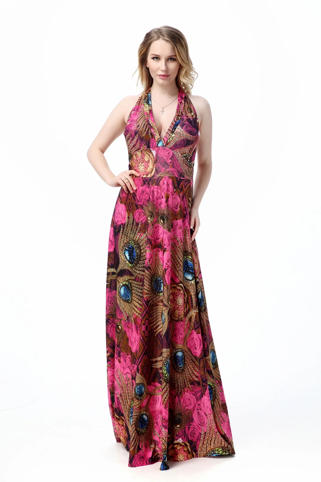 Женское сексуальное пляжное платье без рукавов с висячим воротником большого