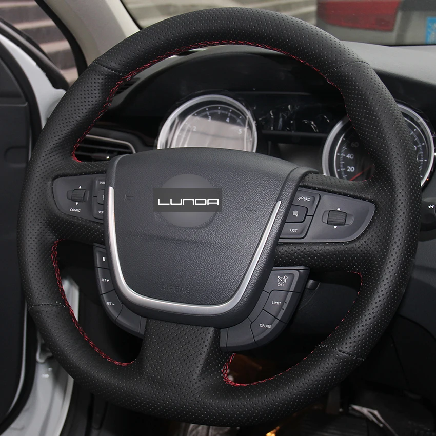 Кожаный чехол LUNDA с ручной строчкой для Peugeot 508 2011 2008 SW аксессуары интерьера|Чехлы