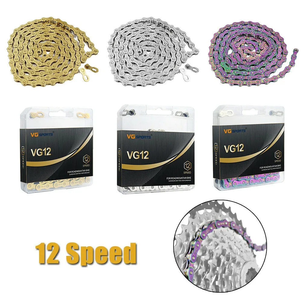 

Bicycle Chain Road Mountain Bike 12 Speed 126 Links High Carbon Steel Chain For-SRAM PC NX Eagle Cycle Cycling Parts Accessories