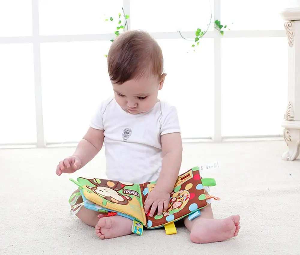 Baby Washable Cloth Book Graphics Letter Animal Number Cognition Rattles Rustle Education Newborn Toys For Children Study Books | Игрушки и