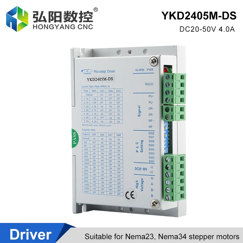 

Nema 23 2-Phase Stepper Driver YKD2405M 32-Bit DSP Digital Stepper Driver DC20-50V 4.0A, Used For Nema 34 Stepper Motor