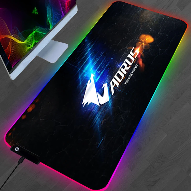 

RGB Aorus Mouse Mat Wireless Computer Carpet Mousepad Gamer Pad Gamers Accessories Backlit Note 900 × 400 Desk Mats Company Xxl