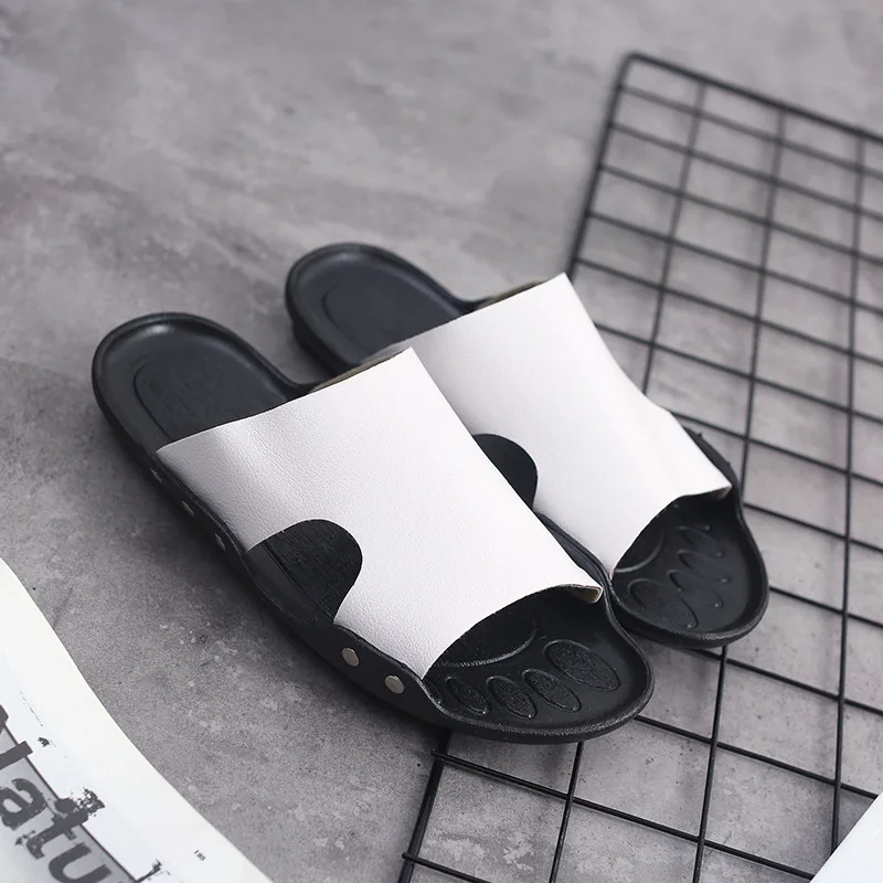 

Мужские сандалии на мягкой подошве, черные Нескользящие шлепанцы без застежки, уличные удобные сандалии для песчаного пляжа, лето 2021