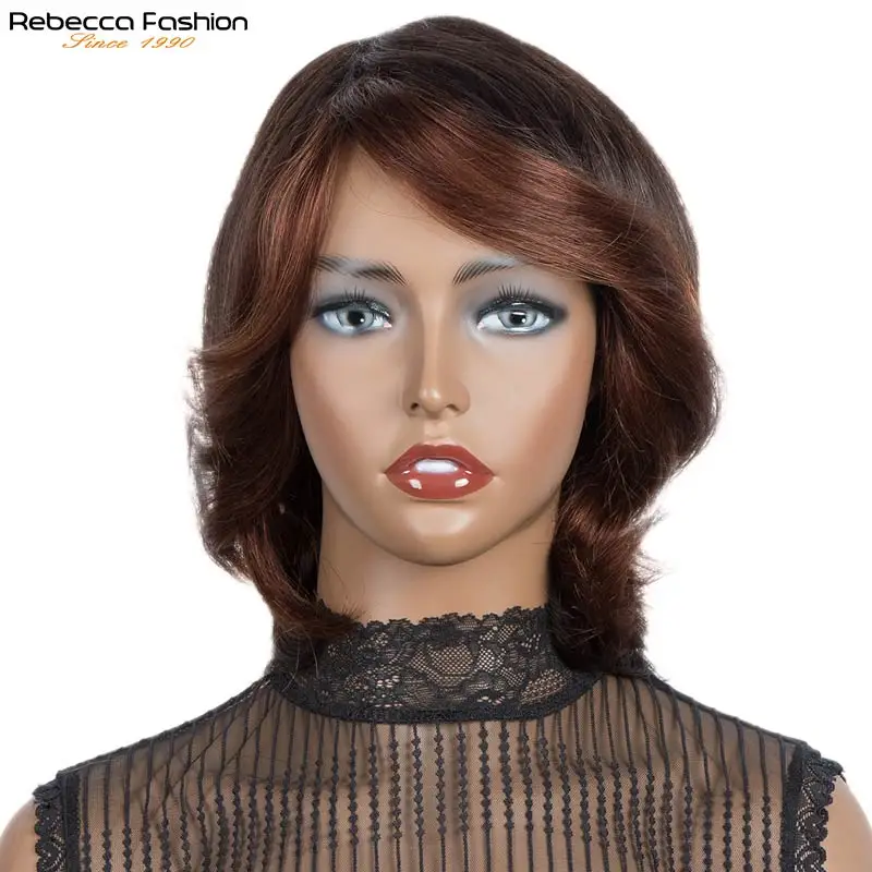 Прямые волосы Ребекка Пикси короткие парик волнистые человеческие с полной
