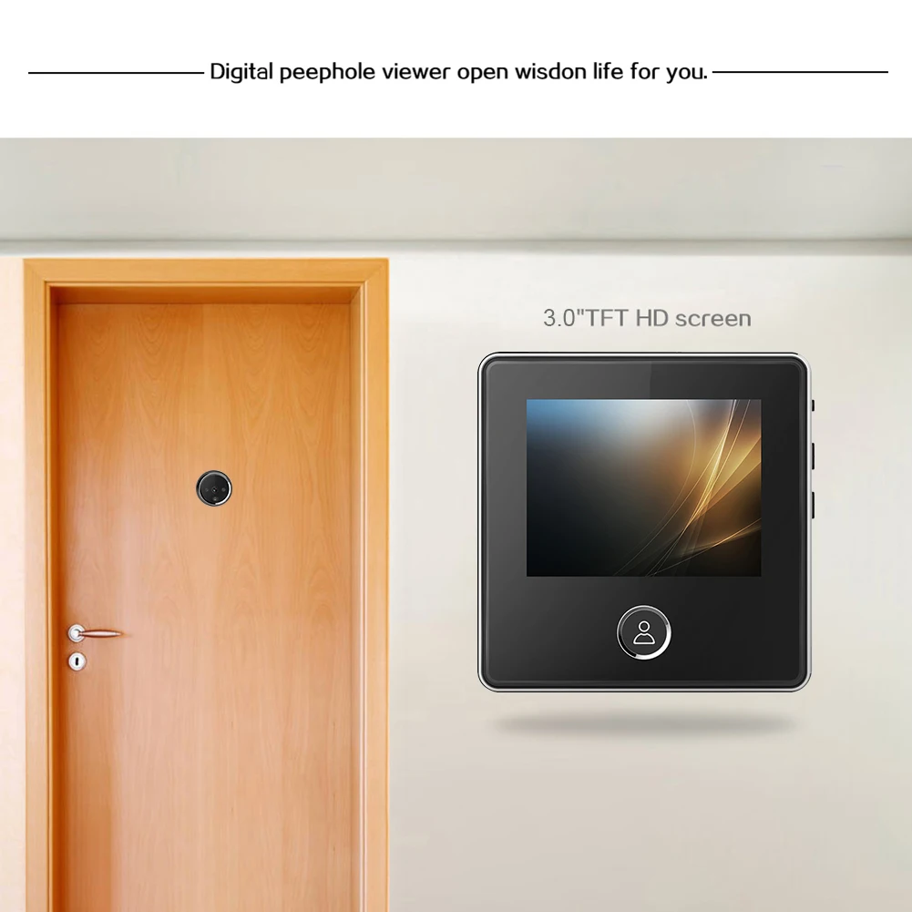 120 Degree Angle Infrared Night Vision for Home Security  3 Inch LCD Screen Peephole Video Doorbell  Viewer Long Standby enlarge