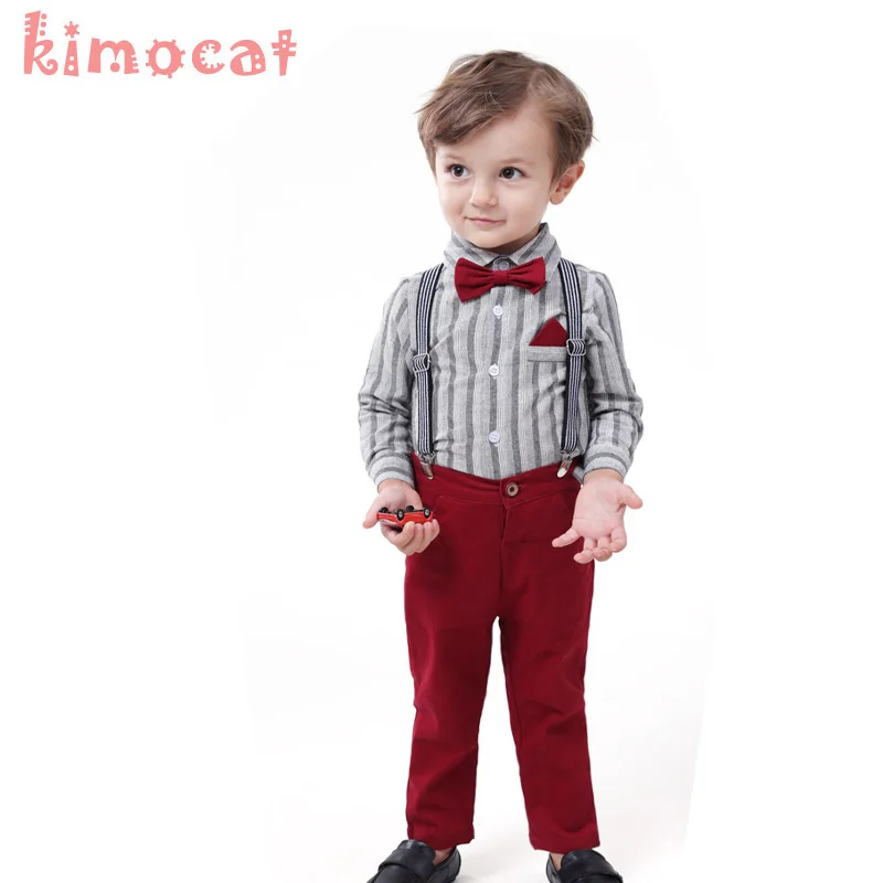 

Модная детская одежда Kiomcat, весенне-осенняя вечерние Одежда для мальчиков, милая одежда джентльмена для маленьких мальчиков, комплект одежд...