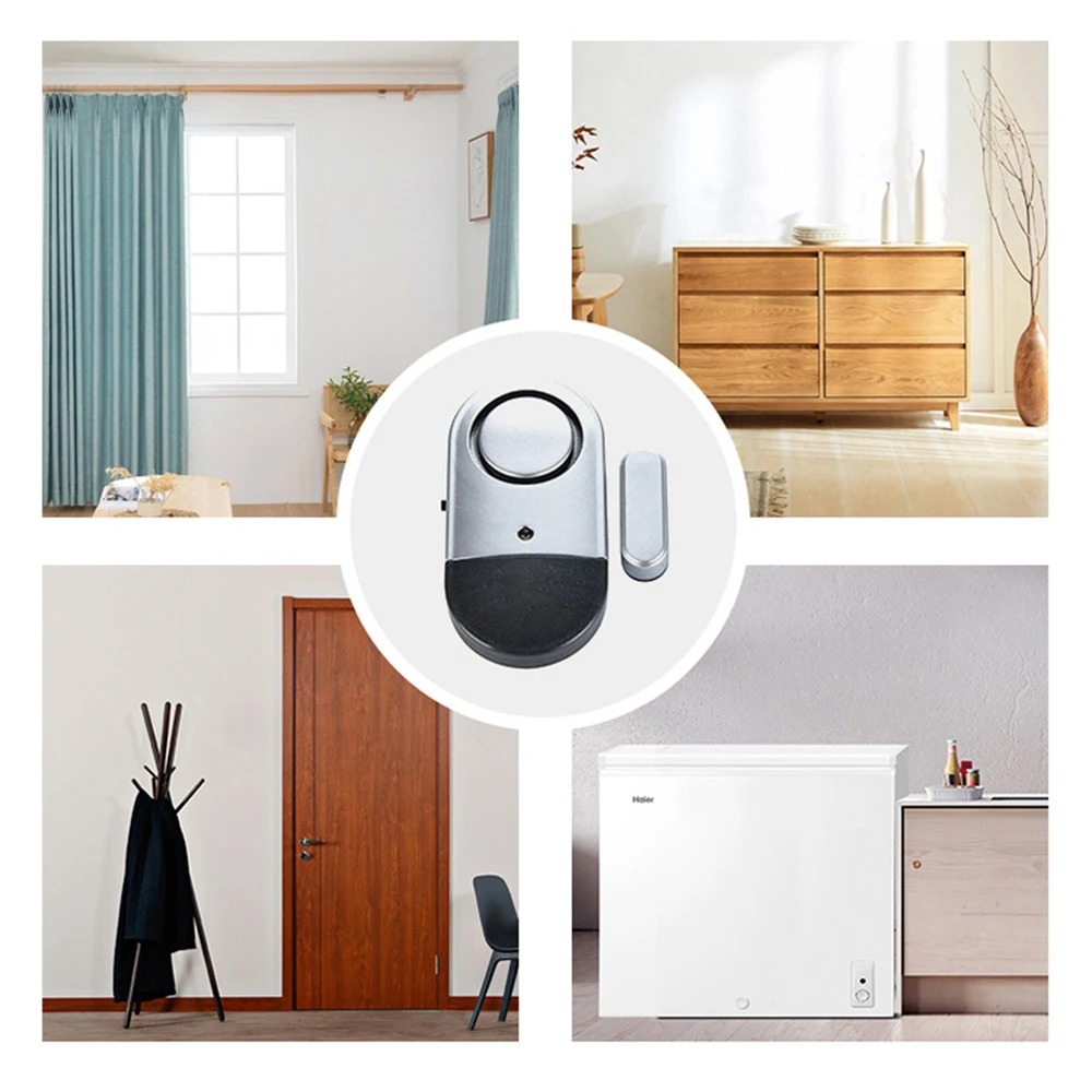 

Door Window Alarm Home Security Wireless Magnetic Sensor Burglar Anti-theft 125DB Alarm with Batteries for Store Hotel