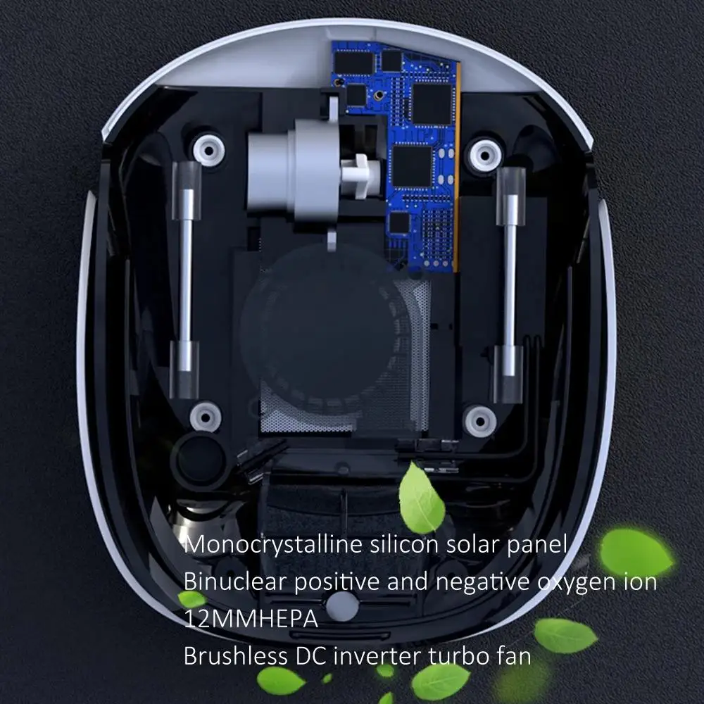 New Solar Car Air Purifier Car Removes Formaldehyde PM2.5 Odor Anion Oxygen Bar Purifier For Home Office Air freshencer