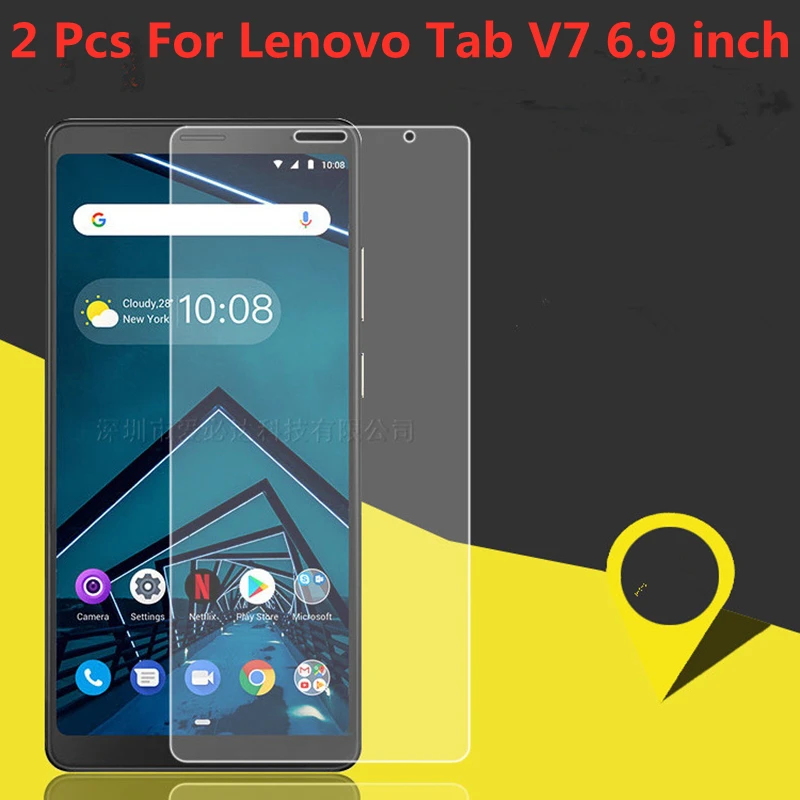 

2 PCS For Lenovo Tab V7 6.9" Glass 9H 6.9 inch Tempered Glass Screen Protector CASE Film
