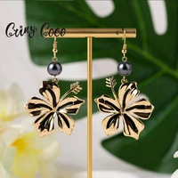 cring coco 2022 polynesian earrings jewelry hawaiian wholesale flower earring charm drop hangling earrings for women girls