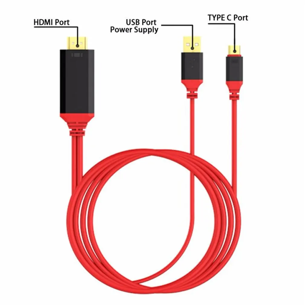 USB 3 1 type C к HDMI 2 м конвертер Кабель-адаптер Ultra HD 1080P 4k видео зарядка HDTV кабель для