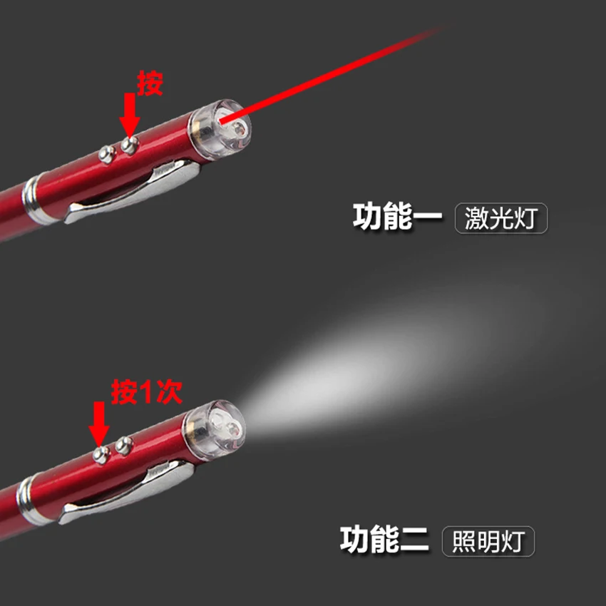 Mini 3 in 1 Red Laser Pointer + LED Flashlight Lamp Ballpoint Pen high Multifunctional Tool School Educational Supplies | Канцтовары для