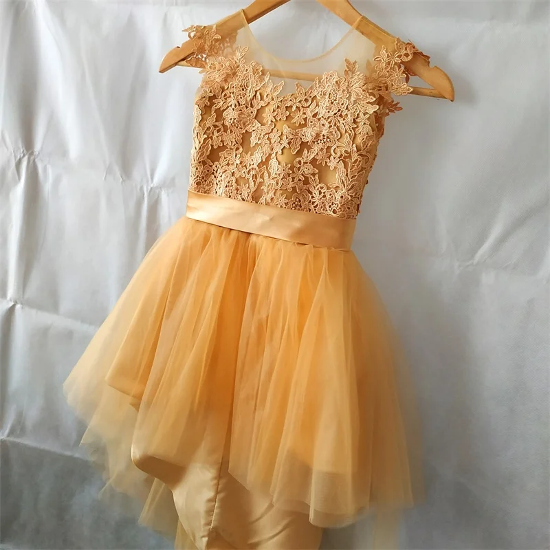 Платье с цветочным рисунком для девочек короткое спереди и сзади свадьбы дня