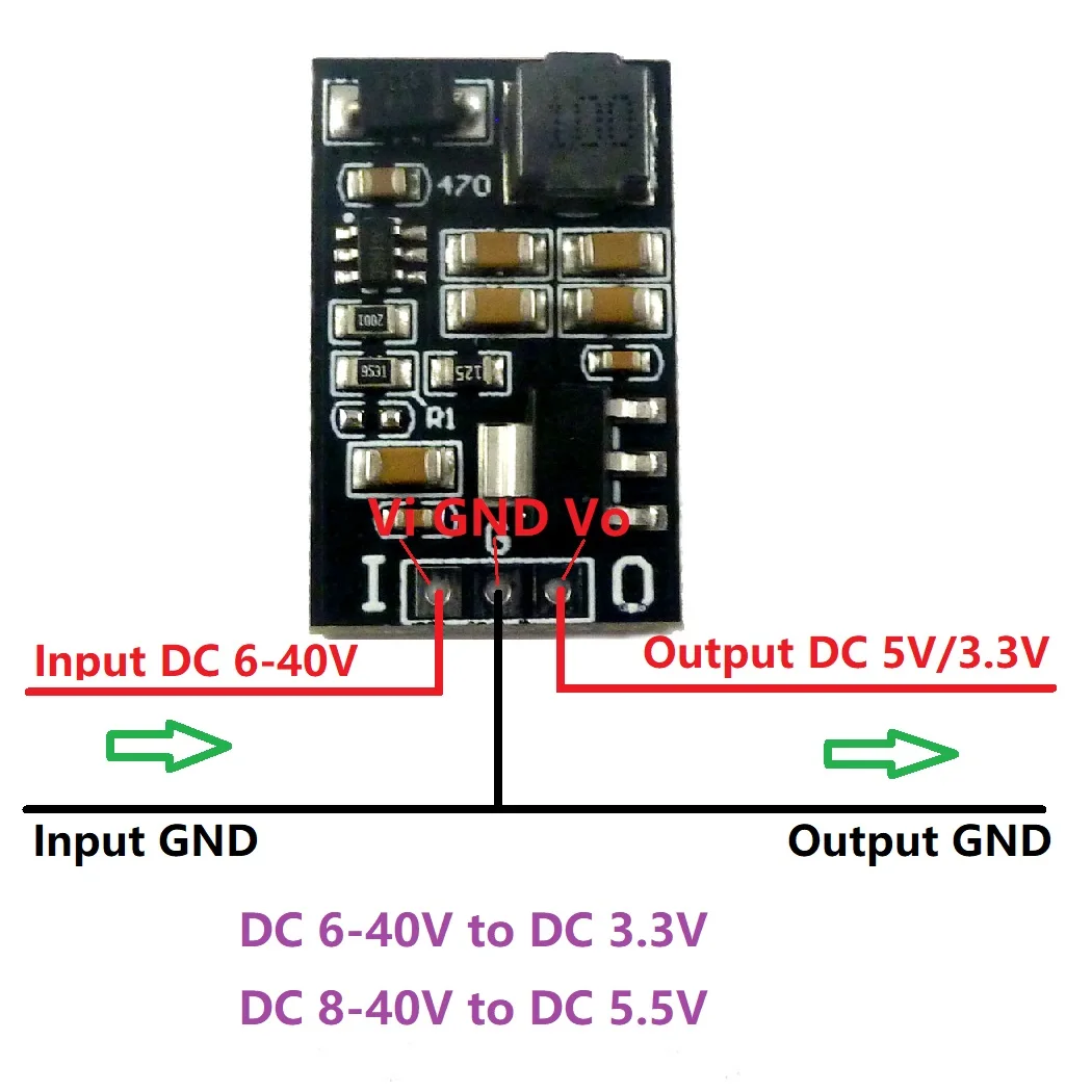 

2 IN 1 5W DC-DC Buck Converter & LDO Regulator DC 6-40V to 5V 3.3V Step-Down Power Module replace L7805 AMS1117