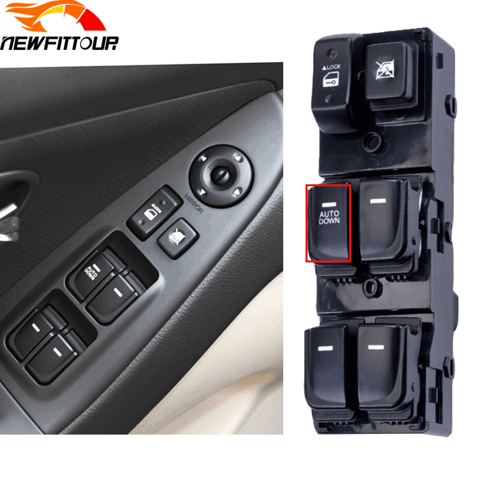 

Front Left 14 Pins Car Window Switch Master Control Window Glass Lifter Button For Hyundai Elantra HD 2007 2008 2009 2010