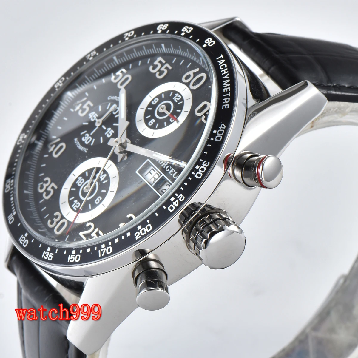 Мужские Водонепроницаемые механические часы с кожаным ремешком 44 мм | Наручные