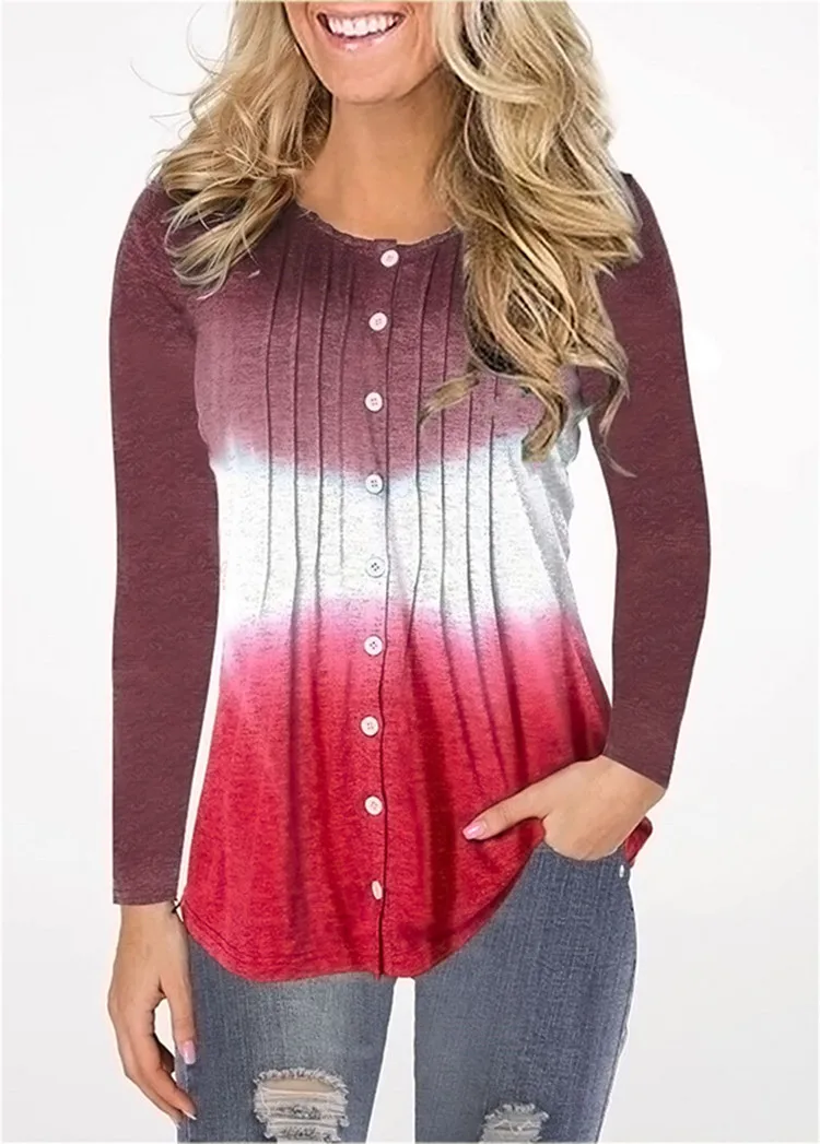 

Tie Dyeing Long Sleeve Tshirt Women Plus Size Pink Thanksgiving 2020 New Harajuku Casual Print O-neck 90s Tops Christmas Tee