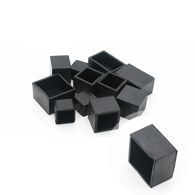 

40pcs Plastic Rubber End Caps Black Rectangle Leg Feet Pipe Tube Cap Insert Plug Bungs For Furniture Table Chair Floor Protector
