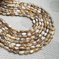 natural shell beading beads oval shape punch loose beads isolation bead for jewelry making diy bracelet necklace accessories