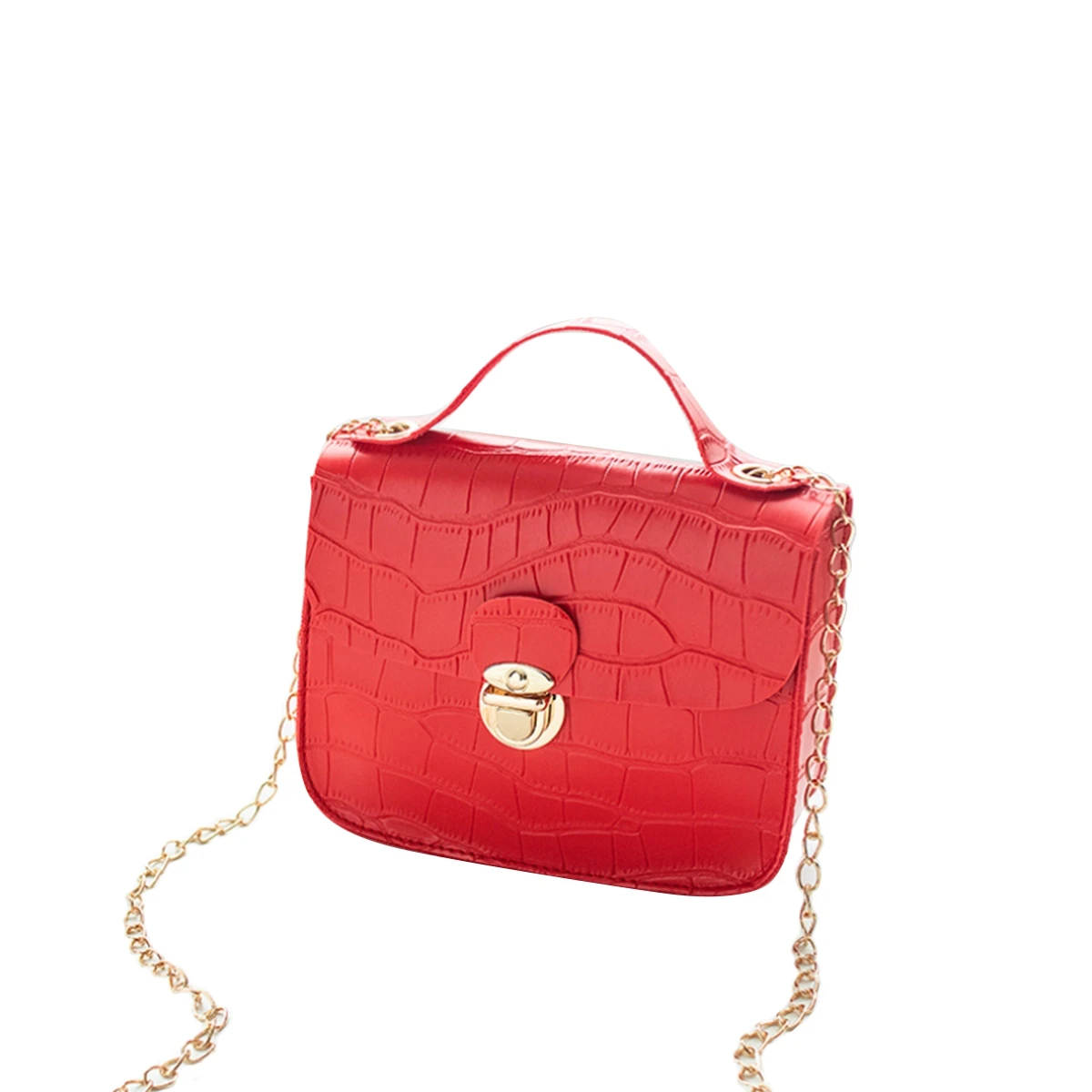 Женская маленькая сумка через плечо Классическая крокодиловая на легкая с
