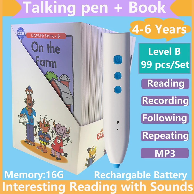 Фото - Preschool Education Reading books RAZ Level B with Sound pen for Kids 4-6 years fiona sussman ostatni raz gdy rozmawialiśmy