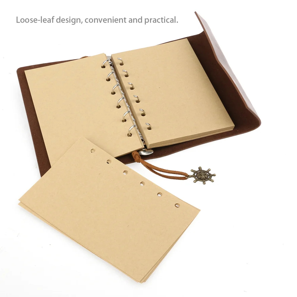 

LEORX Vintage PU Cover Loose-leaf String Notebook Notepad Travel Journal Diary Jotter (Brown)