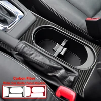 carbon fiber cover stickers car styling water cup holder frame trim for subaru forester 2014 2016 accessories car interior cover