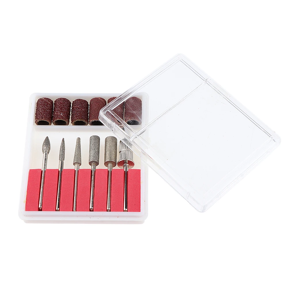

6x 3/32'(2.35mm) Professional Nail Art Drill Bits+6pcs Sanding Bands,6 Sizes