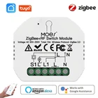 Мини релейный модуль Tuya ZigBee, модуль автоматизации для умного дома, 10 А, двухстороннее управление, работает с Alexa Google Home Alice