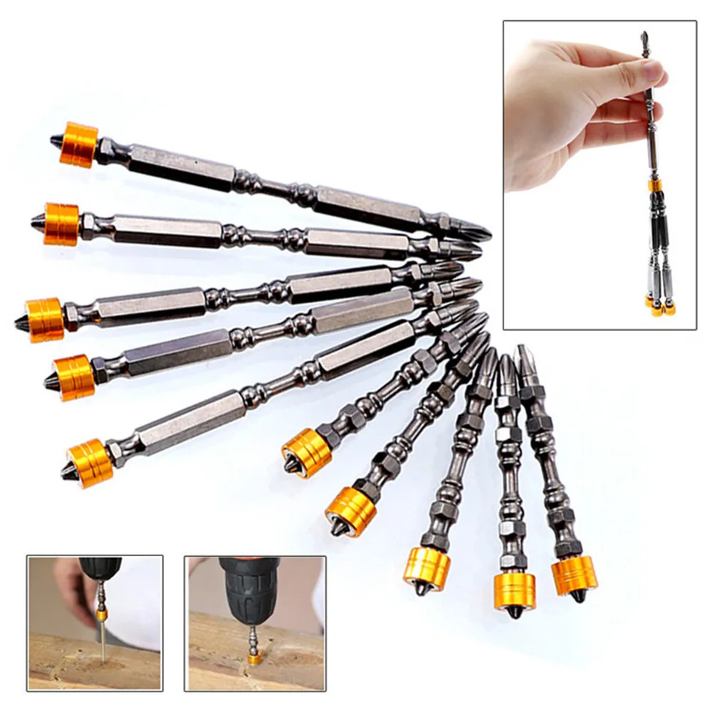 

Alloy Steel 65/110mm Screwdriver Bit Set Cross Double Head PH2 Double Head Magnetic Bits D1 Steel Screwdriver Bit