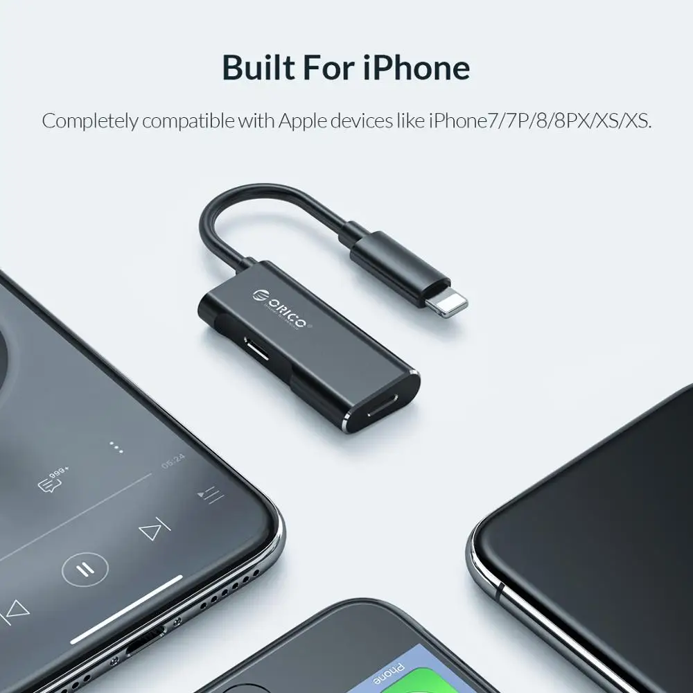 Адаптер для наушников ORICO Разветвитель iphone 7 8 Plus разъем AUX 3 5 мм адаптер зарядка
