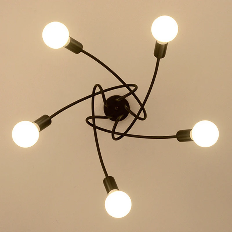 DARHYN-candelabros curvos creativos de estilo nórdico, luces colgantes chapadas en oro y hierro forjado para restaurante y sala de estar