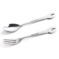 stainless steel dinnerware portable printed stainless steel spoon fork set travel cutlery kitchen accessories bar outdoor tools