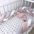 Бампер для детской кровати, 1 м, 2 м, 3 м, 4 м, защита для новорожденных, детская подушка, украшение для детской комнаты, заплетенный в узел