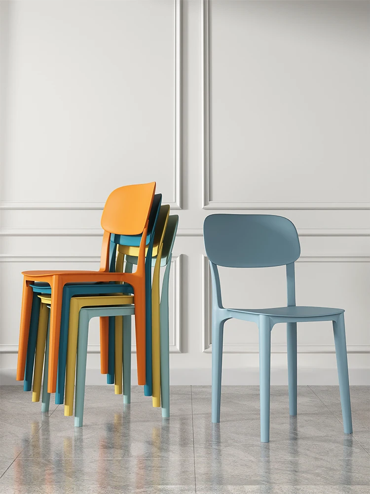 

Пластиковый стул в скандинавском стиле, утолщенный домашний стул со спинкой, современный стол, стул, обеденный стол в столовой, обеденный ст...