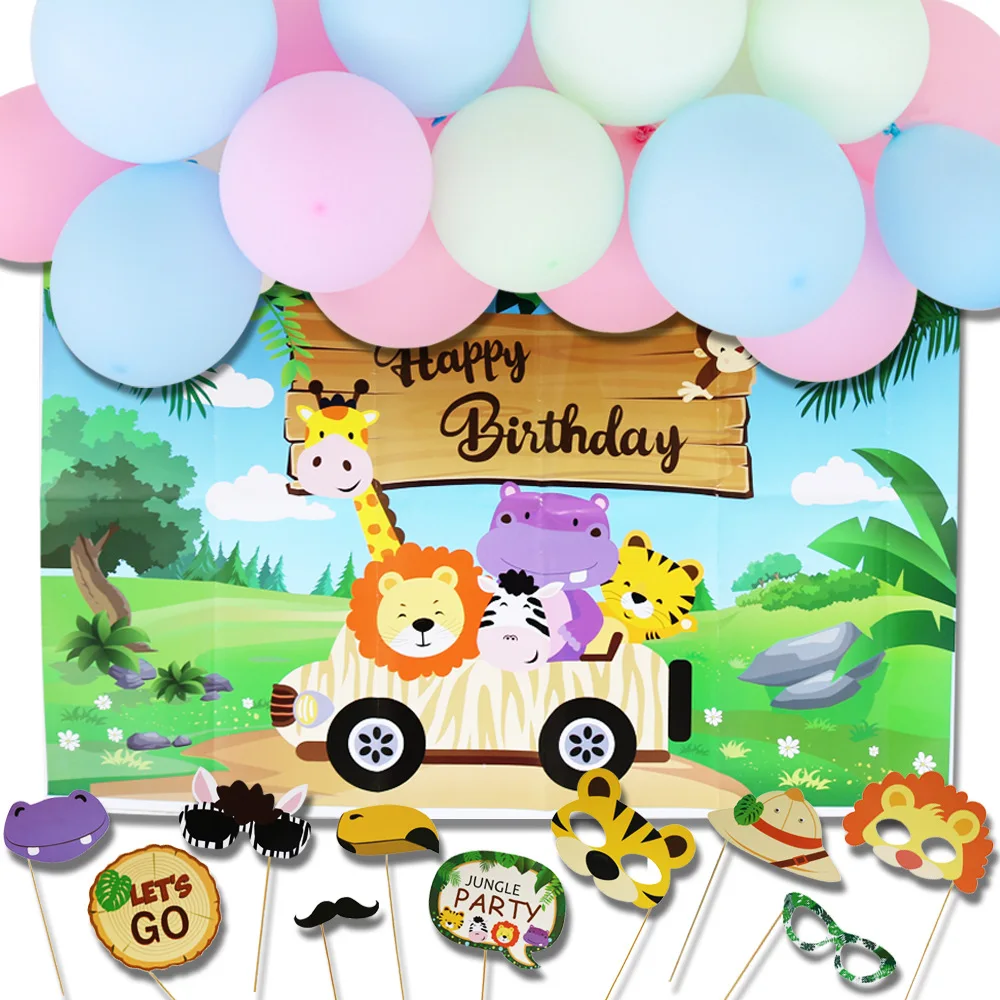 

Декорации для детской фотобудки в стиле сафари