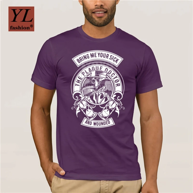 

2020 Summer New Arrival Casual Sports men's t-shirt 100% Cotton The Plague Doctor Hot men's Fun Casual Print t-shirt